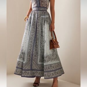 Zimmermann BRAND NEW WITH TAGS Blue Paisley maxi skirt